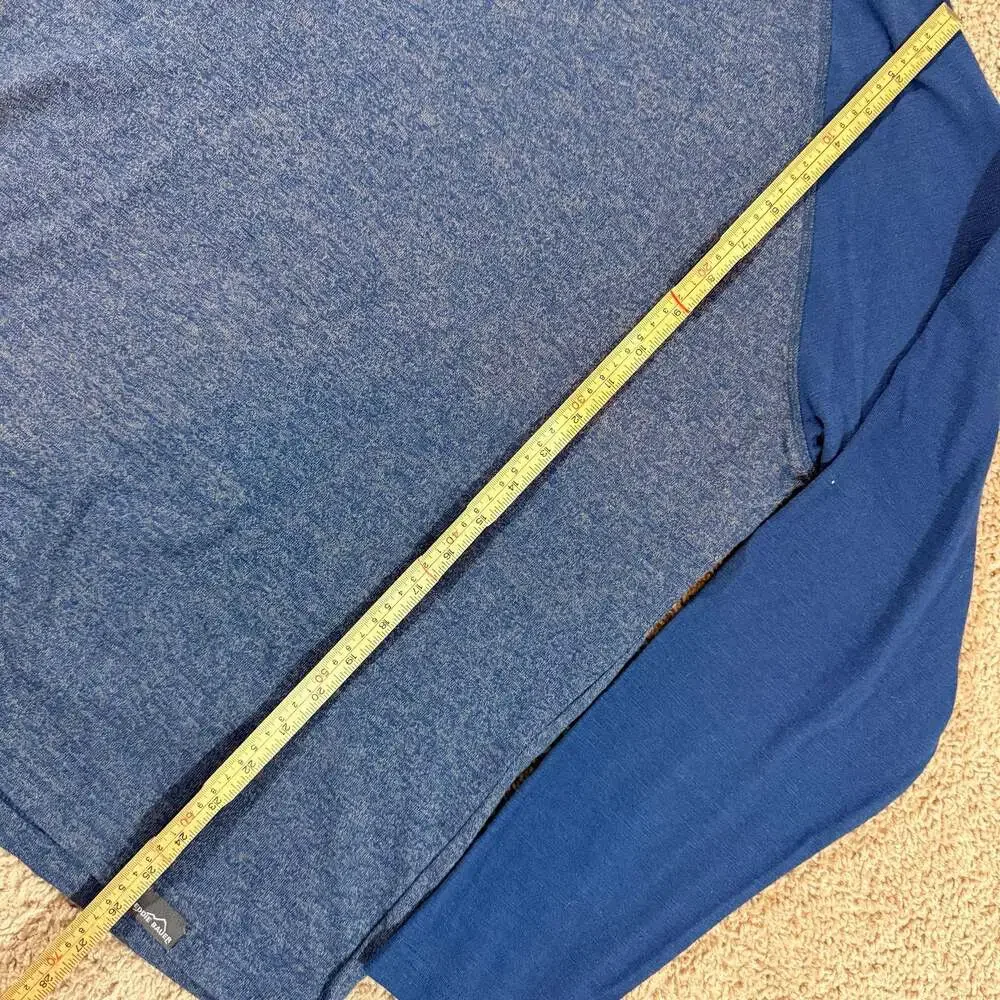 Eddie Bauer Raglan Long Sleeve Shirt Blue Heather Outdoor Mens Large EUC - Picture 3 of 7
